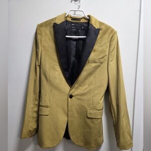 Asos velvet Gold Blazer with Black Collar